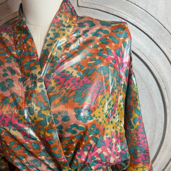 Multicolor Satin Robe - Picture 2 of 10